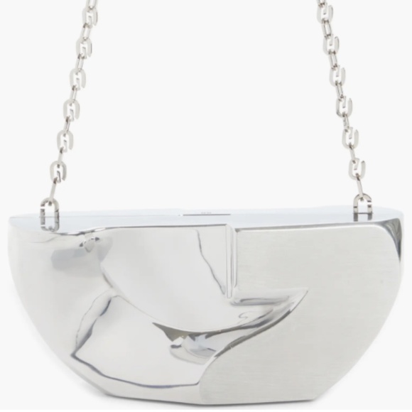 Givenchy Aluminum Silver Double G Chain Clutch - Picture 1 of 10